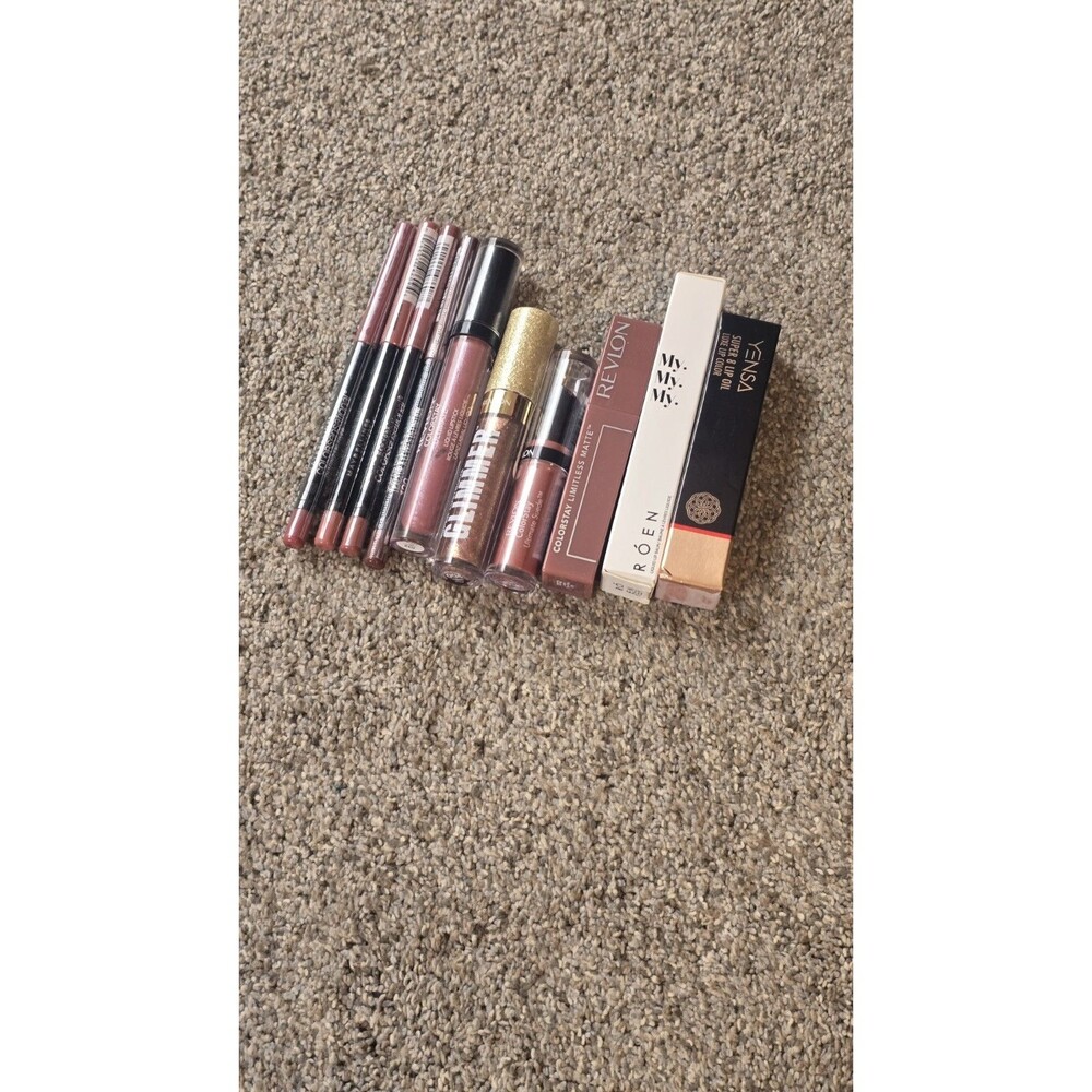 LOT OF 9:RevlonGlimmer Gloss Colorstay,3 Maybelline Color Sensational Liner*NEW*